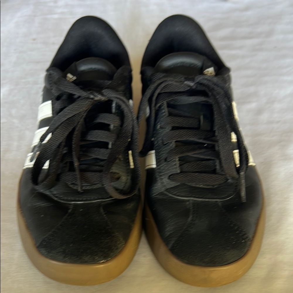 Adidas Black and White Sneakers with Gum Sole #204